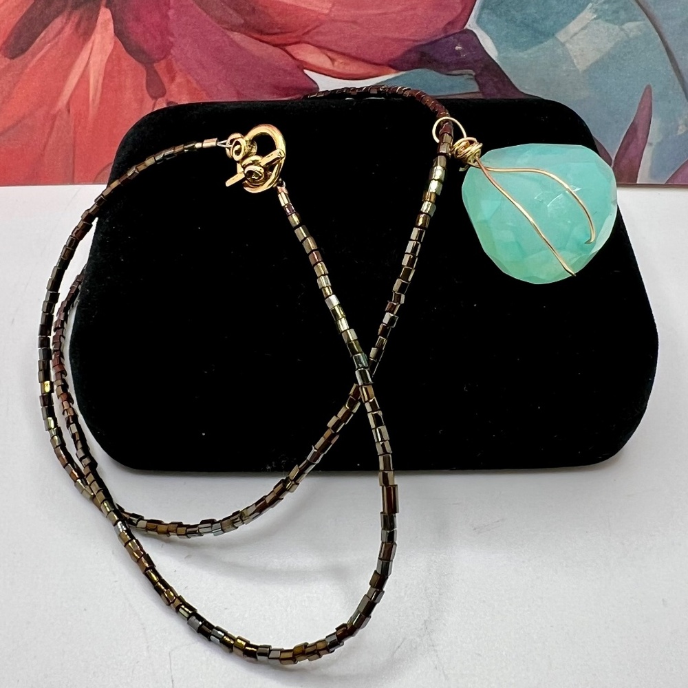 Artisan Facet Cut Tourmaline Pendant Necklace